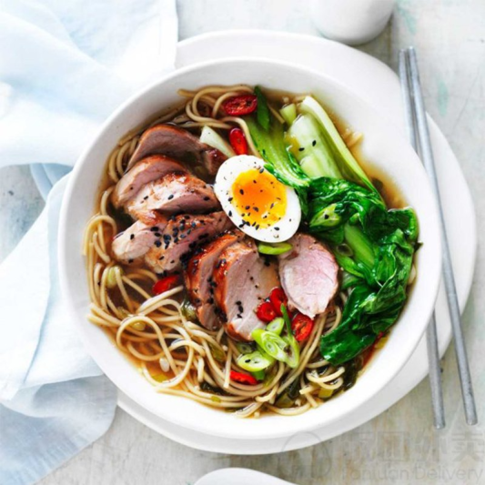 BBQ Pork & Rice Noodle Soup