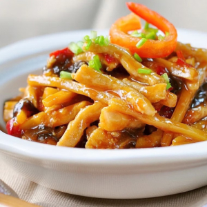 S34. Braised Eggplant with Pancakes 鱼香手抓茄子