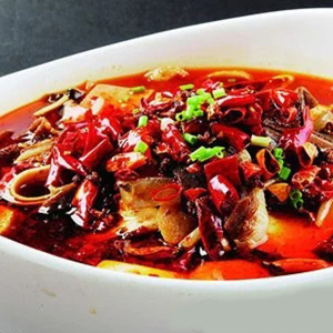 Pork Blood Cake in Hot Chilli Sauce 毛血旺