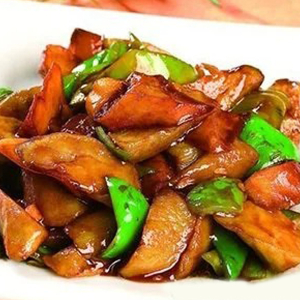 Fried Eggplant, Potatoes & Green Pepper 地三鲜