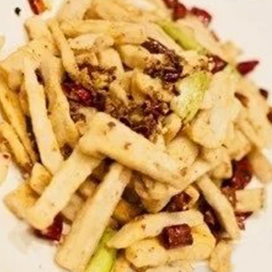 Dry-Fried Shredded Lotus Roots with Red Hot Pepper 干煸藕丝