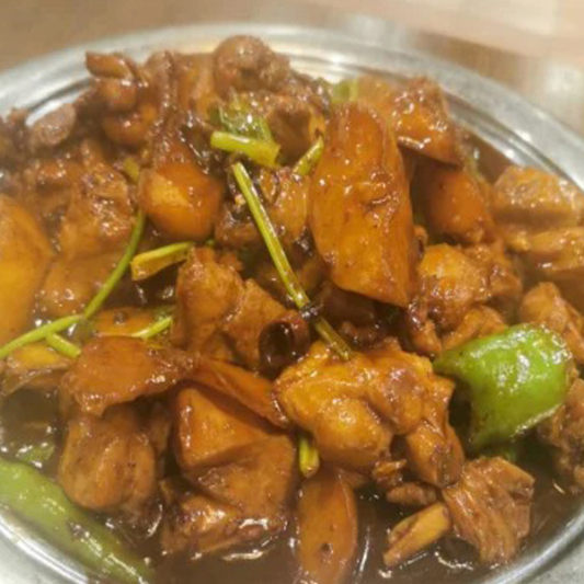 Chicken & Potatoes with Cumin Seed Spicy Sauce (with Bones) 孜然大盘鸡
