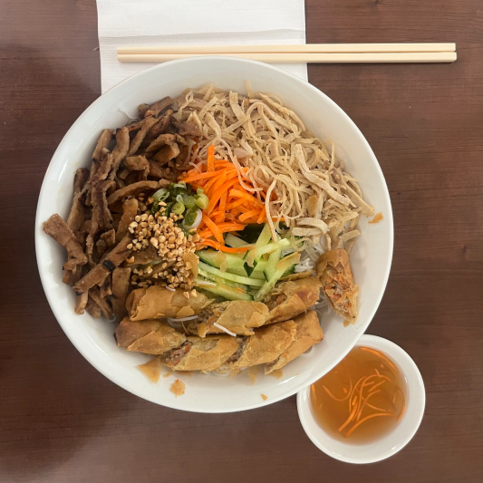 16. Shredded Pork, Grilled Pork & Pork Spring Rolls Vermicelli