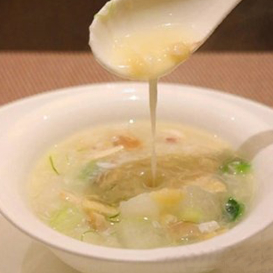 Mushrooms with Grounded Fish Egg Drop Soup