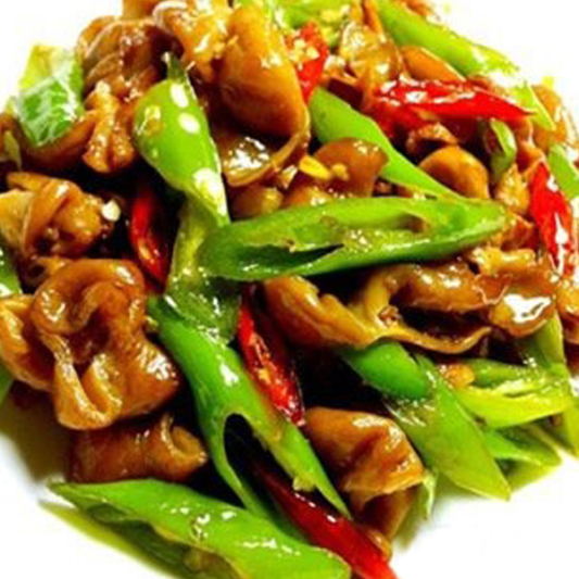 Stir-Fried Pork Intestine with Green Pepper