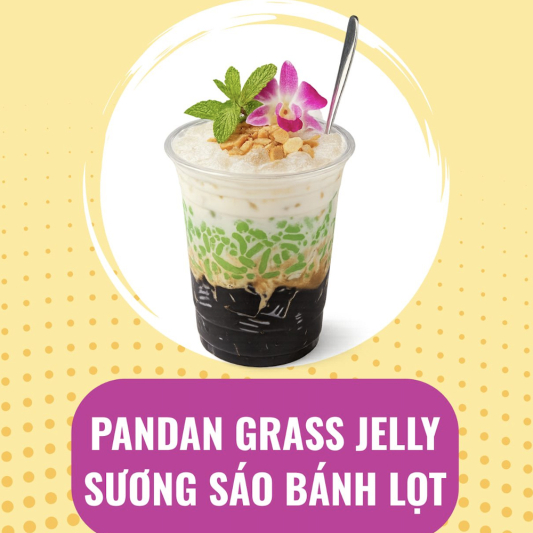 Pandan Grass Jelly Dessert / Suong Sao Banh Lot
