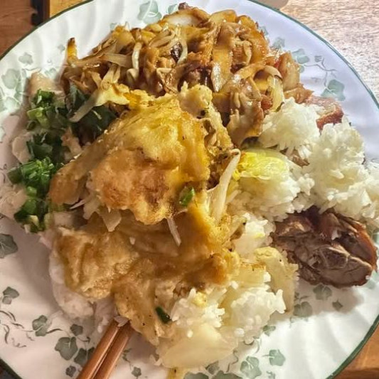 Roast Duck and Ginger Chicken on Rice