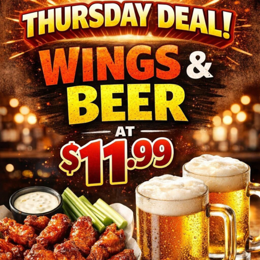 Thursday Deal! Wings & Beer