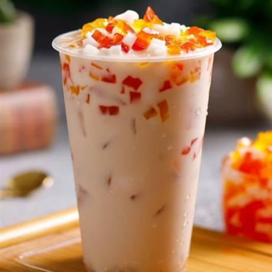 Coconut Jelly Milk Tea / 浓香椰果奶茶