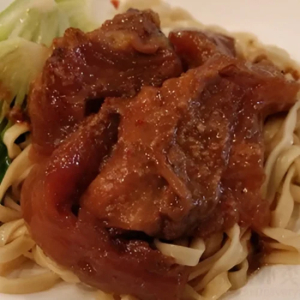 Homemade Beef Tendon Noodles with Sesame Sauce
