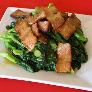 79. Fried Chinese Broccoli with Smoked Pork 腊肉炒芥蘭