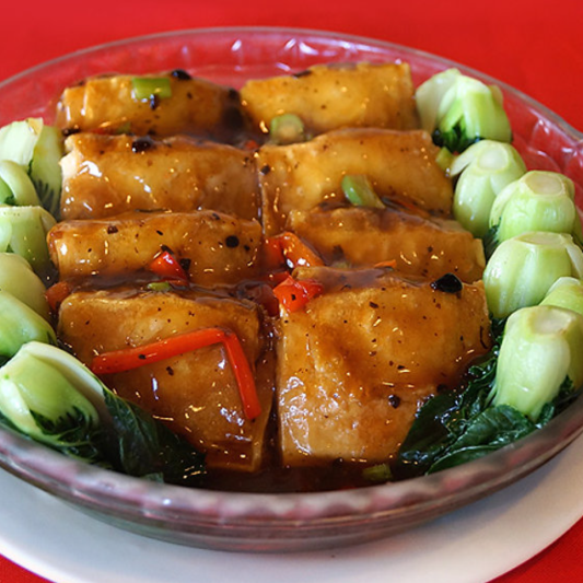 78. Crispy Stuffed Tofu with Black Bean Sauce 袋理乾坤