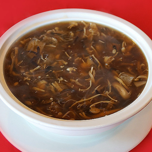 21. Vegetarian Shark's Fin Soup with Bamboo Fungus 竹笙紅燒素翅