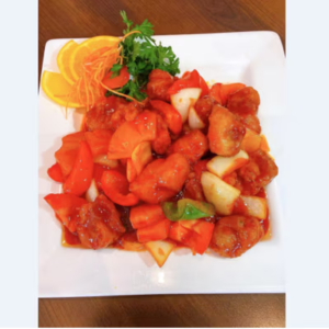 D. Crispy Chicken with Pineapple / Poulet croustillant avec ananas