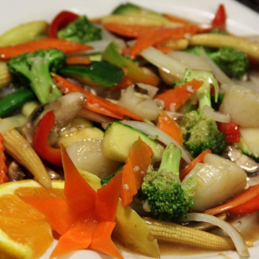 Scallops with Vegetable Medley