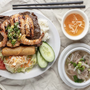 Combo B2. Com Tom Bo Ga, Cha Gio
