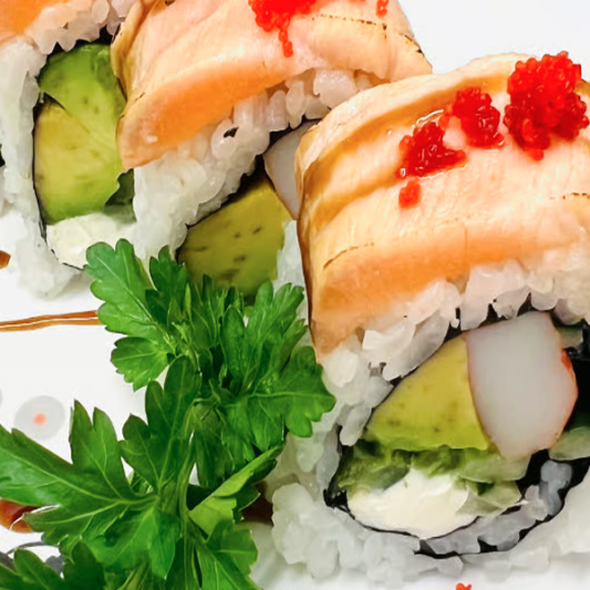 #58. Maki saumon California flamb&eacute; / Flamb&eacute; California Salmon Maki