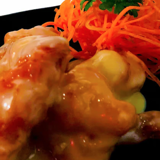 #126. Crevettes et poulet &agrave; la sauce mayonnaise sucr&eacute;e / Shrimp and Chicken in Sweet Mayonnaise Sauce