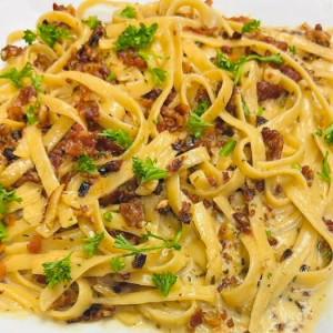 Bacon Fettuccine Pasta