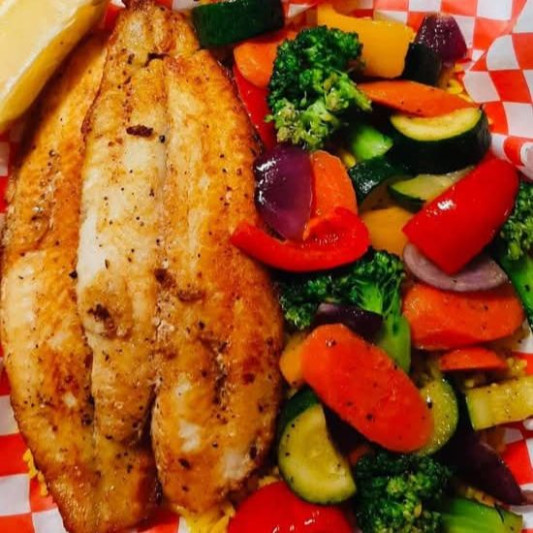 Baked Fish with Seasoned Rice