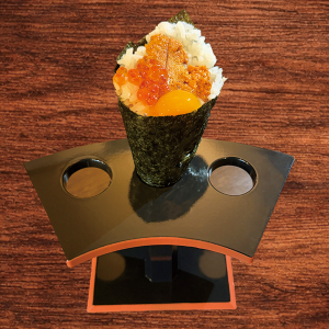 H6. Uni with Ikura Quail Eg Hand Roll