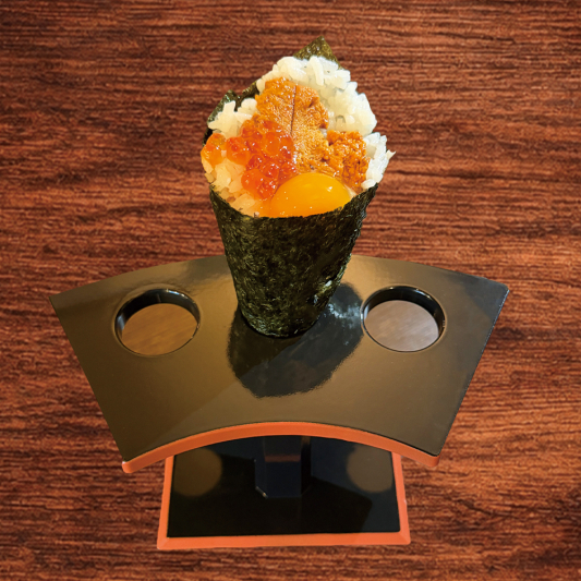 H6. Uni with Ikura Quail Eg Hand Roll