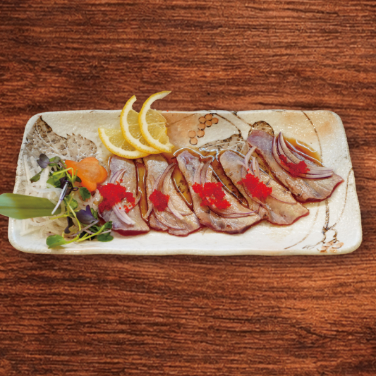 A16. Seared Tuna Tataki with Red Onion and Ponzu Sauce (5 pcs)