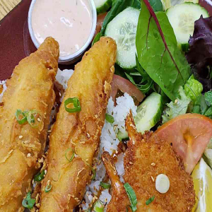 №11 Fish & Shrimp Teriyaki Plate