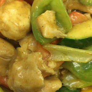 57. Curry Veggie Stir-Fry with Chicken