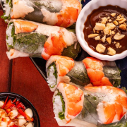 A02. Pork & Shrimp Fresh Summer Rolls (2 pcs) / Gỏi Cuốn T&ocirc;m Thịt / 蝦豬肉春卷