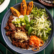 V01. Grilled Pork Spring Roll with Vermicelli / B&uacute;n Thịt Nướng Chả Gi&ograve; / 烤猪肉春卷米线