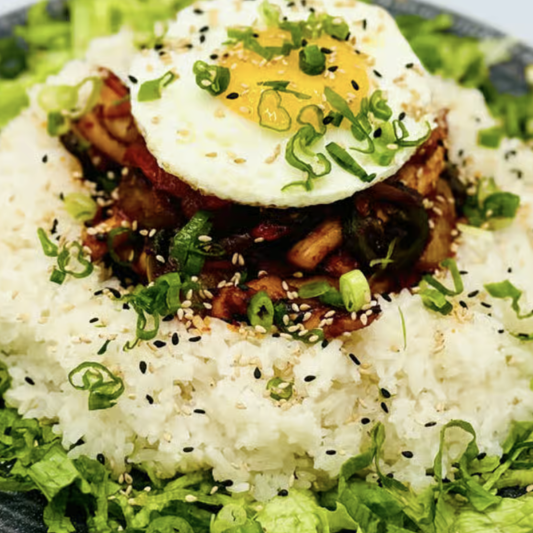 Spicy Stir-Fried Squid Rice Bowl 오징어볶음 덮밥