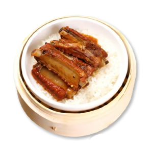 Steamed Rice with Black Olive Fermented Bean & Pork Ribs 榄角豆豉排骨饭