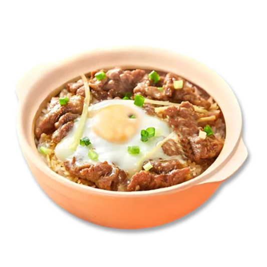 Steamed Rice with Beef & Poached Egg 窝蛋牛肉饭