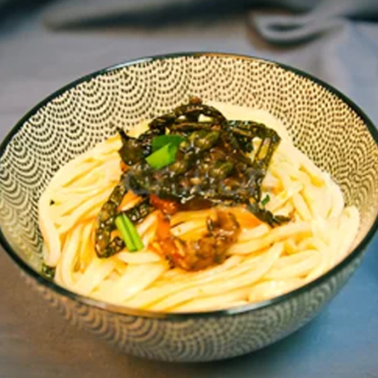 9. Tossed Noodles with Green Onion & Dried Shrimps