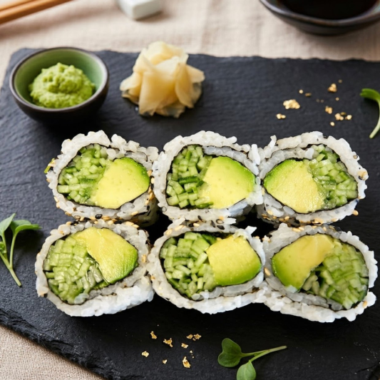 M3. Avocado & Cucumber Roll (6 pcs)