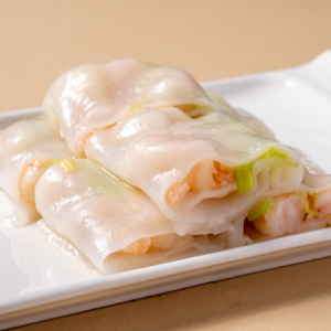 Steamed Shrimp Rice Rolls 韭黃大海紅蝦腸粉