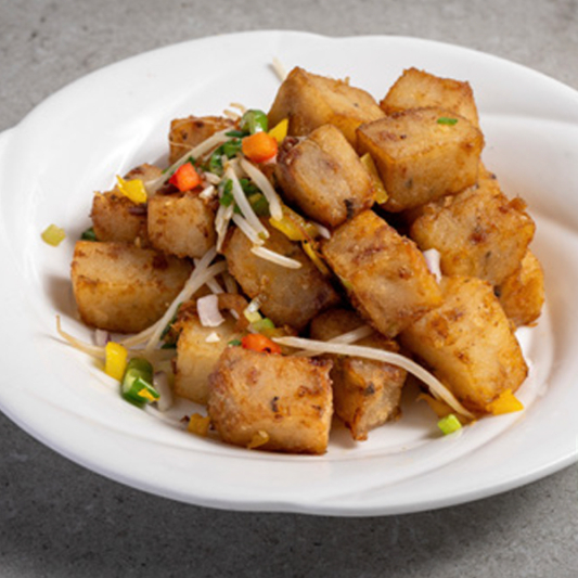 Pan-Fried Radish Cake in XO Sauce XO酱煎蘿蔔糕