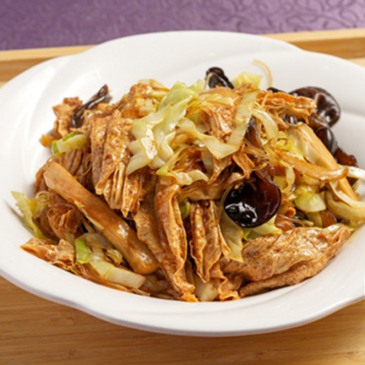 Braised Mushroom & Tofu Skin in Oyster Sauce 乾炒羅漢齋