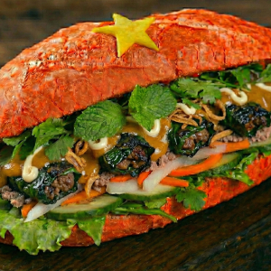 Betel Leaf Beef Roll Banh Mi