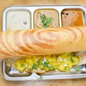 Onion Garlic Chilli Cheese Dosa