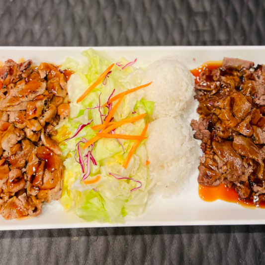 Beef & Pork Teriyaki Combo