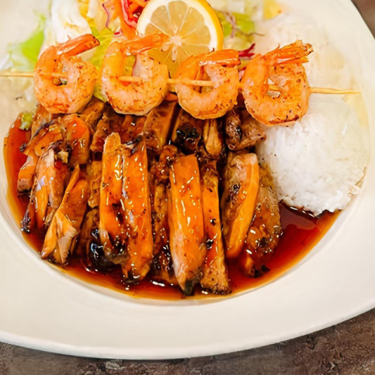 Chicken Teriyaki & Prawn Combo