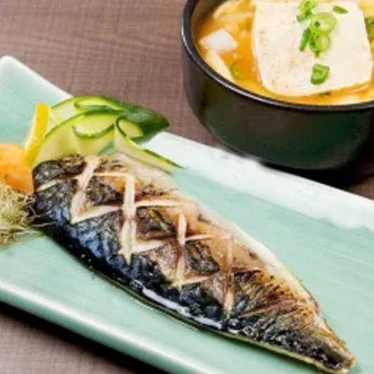 C6. Grilled Mackerel + Tofu Soup / 고등어 + 순두부