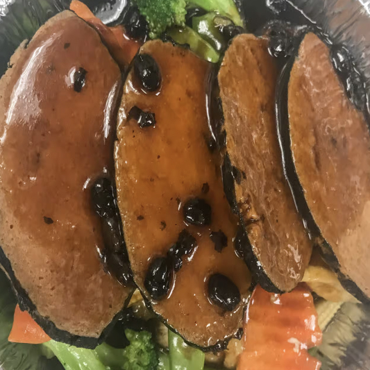 E54. Veggie Fish with Black Bean Sauce