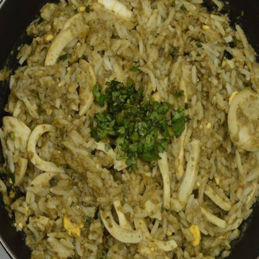 Egg Green Tikka Rice