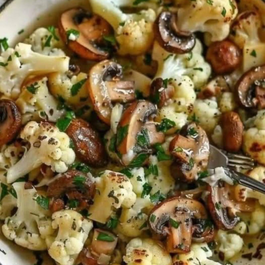 Roasted Mushrooms & Cauliflower