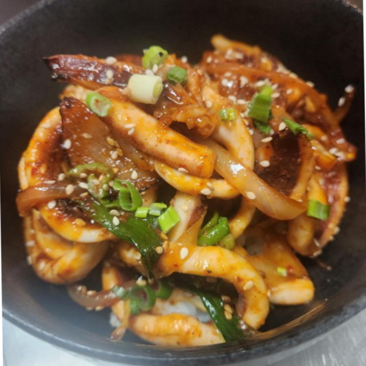 Ojing-Oe Spicy BBQ Calamari Rice Bowl
