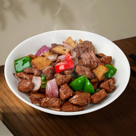 Stir-Fried Beef Pleurotus Eryngii 杏鲍菇牛粒