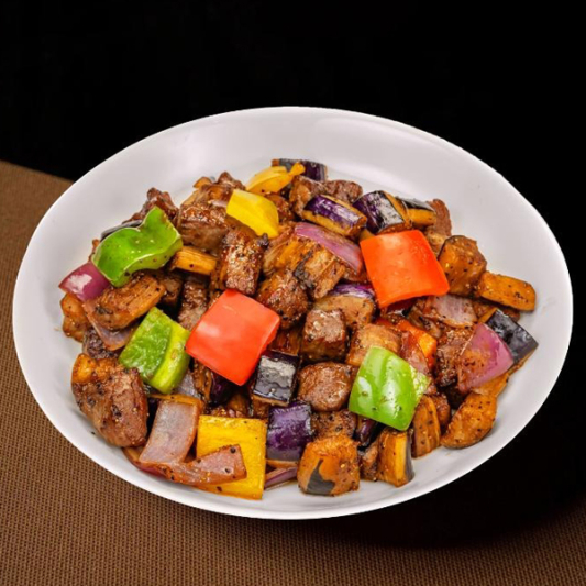 Sliced Beef Fillet with Eggplant 茄子牛柳粒